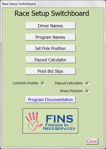 Race Setup Switchboard
